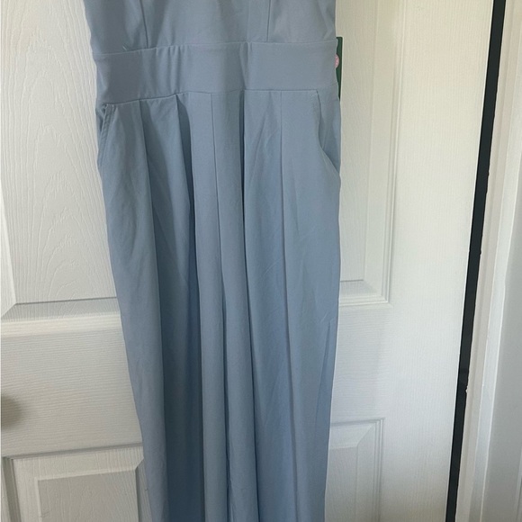 HALARA Blue Wide-Leg Jumpsuit with Spaghetti Straps - Picture 4 of 8